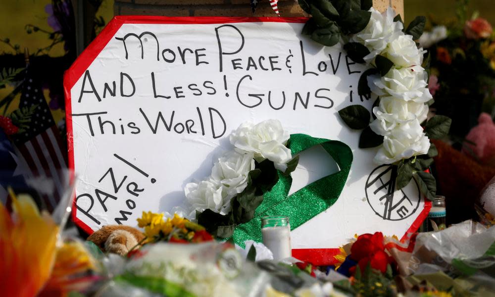 A makeshift memorial is left in memory of the victims killed in a shooting at the Santa Fe High School in Santa Fe, Texas, U.S., May 22, 2018.