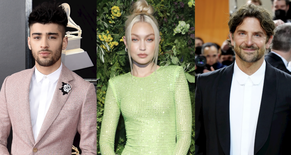 zayn malik, gigi hadid, bradley cooper