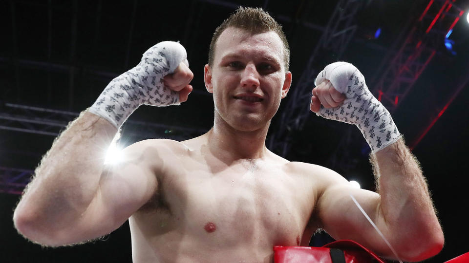 Jeff Horn’s next task: getting his name back up in lights for world titles. Pic: Getty