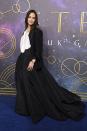 <p>Angelina Jolie stepped into a Valentino Haute Couture skirt, shirt and blazer ensemble for the UK premiere of 'The Eternals'. Alongside posing alone, the 46 year-old also walked the carpet with her <a href="https://www.elle.com/uk/life-and-culture/a29532496/angelina-jolie-kids/" rel="nofollow noopener" target="_blank" data-ylk="slk:five children;elm:context_link;itc:0;sec:content-canvas" class="link ">five children</a>.</p><p><a class="link " href="https://www.harrods.com/en-gb/shopping/valentino" rel="nofollow noopener" target="_blank" data-ylk="slk:SHOP VALENTINO NOW;elm:context_link;itc:0;sec:content-canvas">SHOP VALENTINO NOW</a></p>