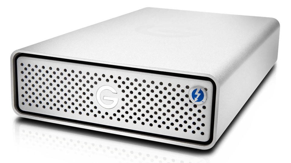 Product shot of the SanDisk G-Drive Thunderbolt 3, one of the best external hard drives