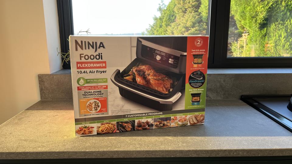 air fryer box on worktop