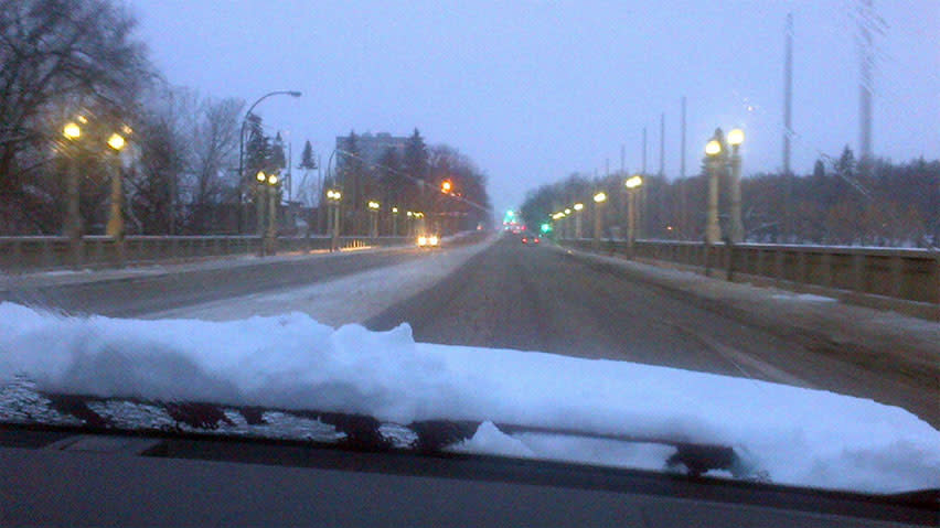 People in Regina woke up to find wet, heavy snow covering their car windshields. 