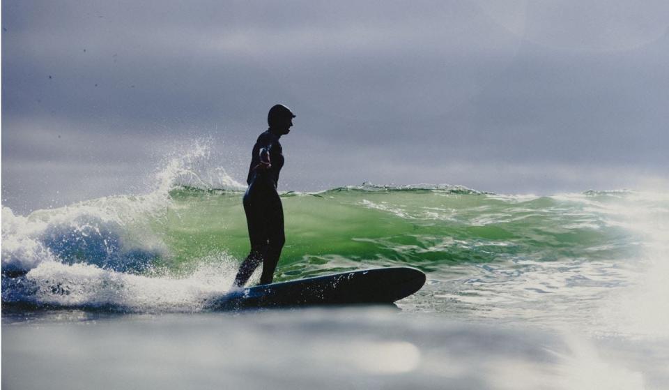 Though the waves were glassy and fun in Maine for Anna Gudauskas and surf photographer Sarah Lee, the water was a wee bit nippy at 52 degrees.