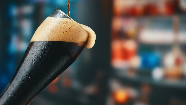 glass of dark beer