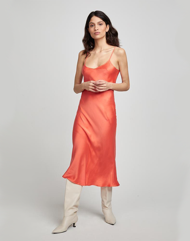 Silky Slip: Wild Fable Bra Cup Satin Slip Dress