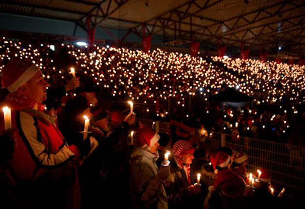 FC Union Berlin fans get into the festive spirit (AP)