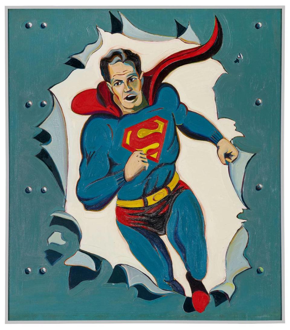 “Man of Steel,” a 1962 oil on canvas painting by Sacramento artist Mel Ramos.