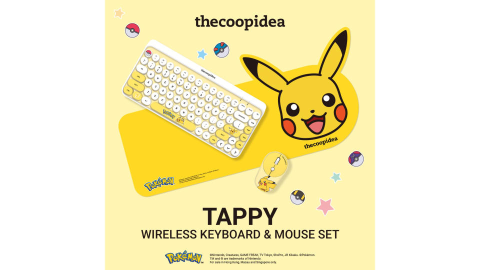 Pokémon TAPPY Wireless Keyboard & Mouse Set Pikachu Eevee Snorlax. (Photo: Shopee SG)