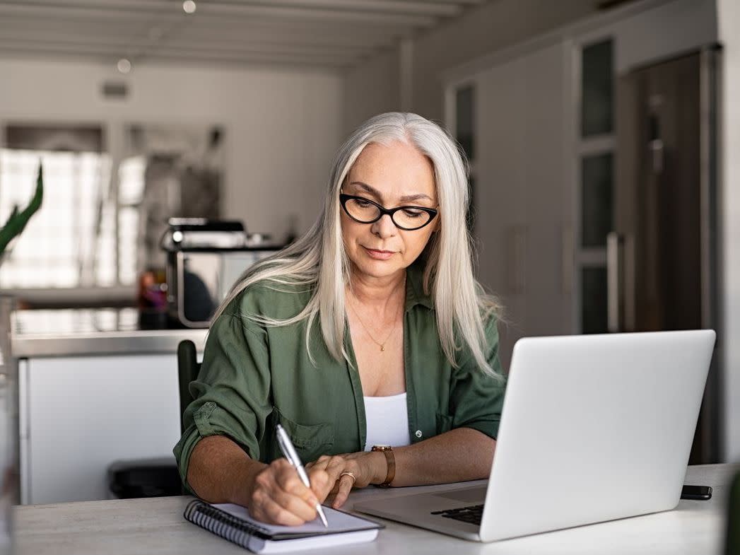 woman working at home