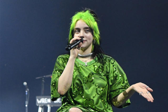 Billie Eilish Swaps Her Nike High-Tops for Gucci Crystal Sneakers at 'Jimmy  Kimmel Live!