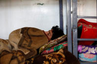 A boy sleeps at The al-Shawkani Foundation for Orphans Care in Sanaa, Yemen, January 9, 2017. REUTERS/Khaled Abdullah