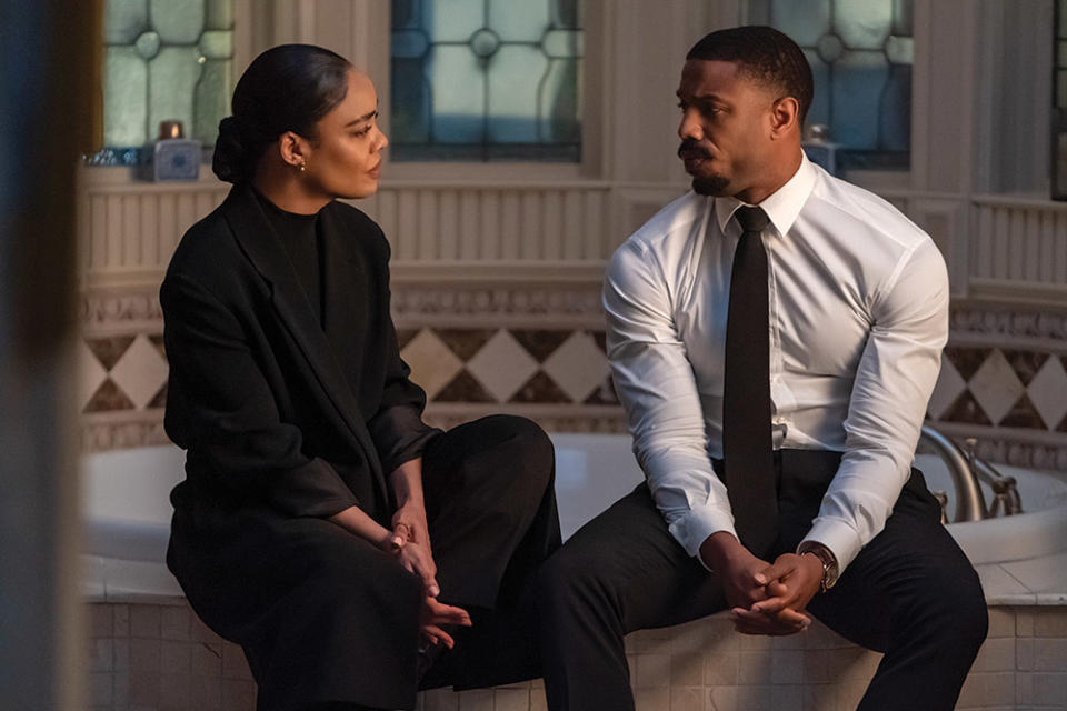 Tessa Thompson and Michael B. Jordan in MGM’s Creed III.