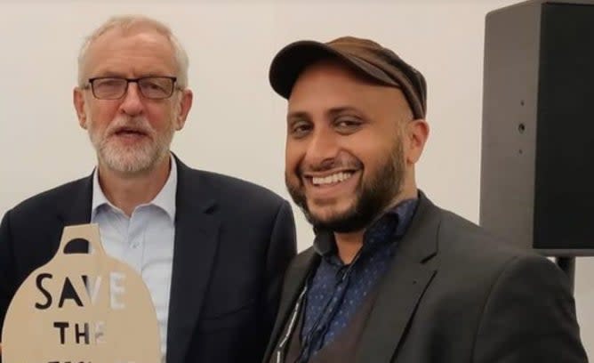 <p>Puru Miah pictured with former Labour leader Jeremy Corbyn</p> (handout)
