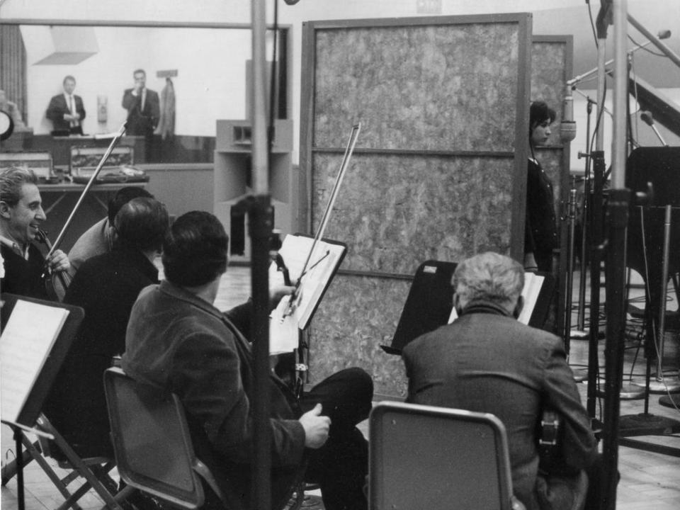 Gilberto (far right) pictured in the recording studio (Sherman Labby)