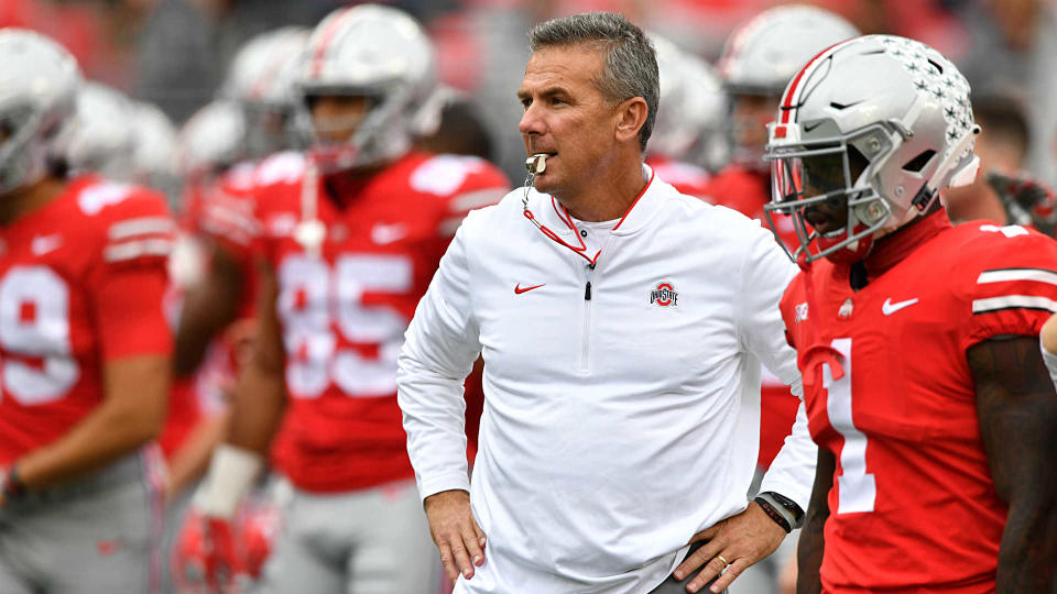 Urban Meyer and the Ohio State Buckeyes have some Big Ten tests ahead. (AP)