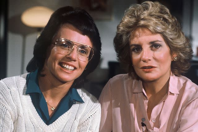 <p>Disney General Entertainment Content via Getty</p> Billie Jean King and Barbara Walters in 1981