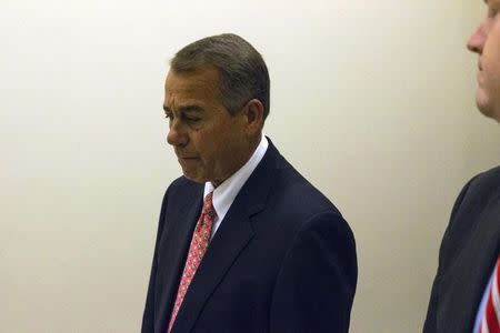 U.S. House Speaker John Boehner (R-OH) departs following a news conference at the U.S. Capitol in Washington December 11, 2014. REUTERS/Jonathan Ernst