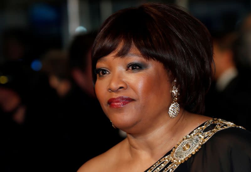 FILE PHOTO: Zindzi Mandela, daughter of former South African president Nelson Mandela, arrives for the Royal premiere of "Mandela: Long Walk to Freedom" in London