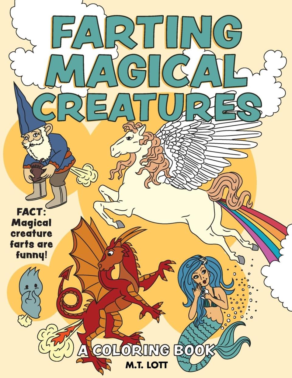farting mythical creatures, funny coloring books