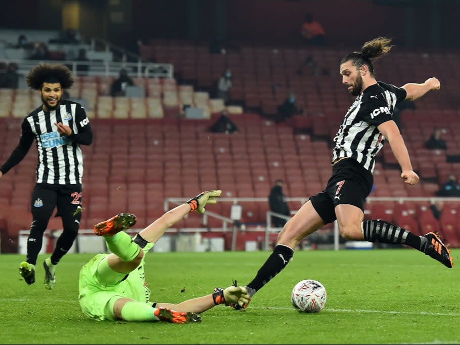 Andy Carroll almost snatched victory for Newcastle at the EmiratesAFP via Getty Images
