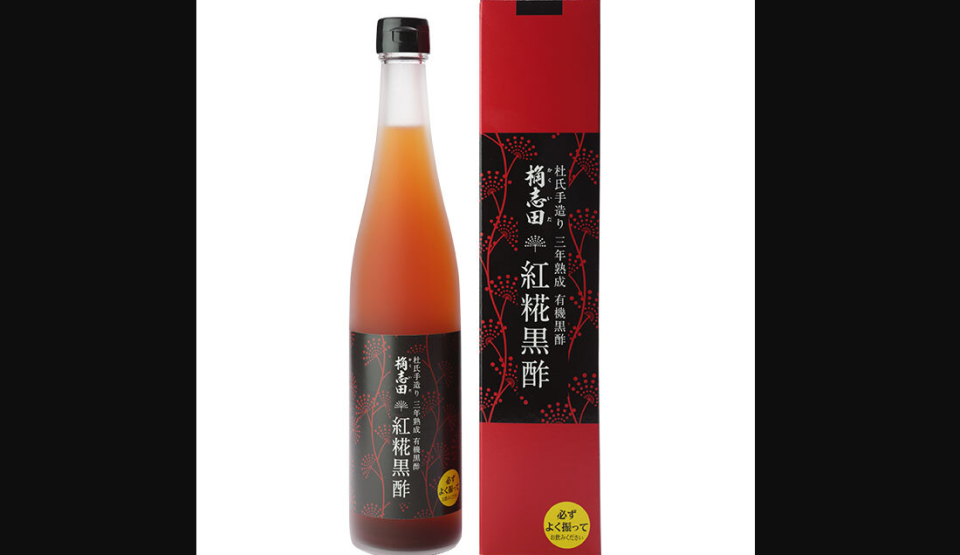 產品名稱為「紅糀黒酢」，品牌「福山黒酢株式会社」，來源地為日本，容量500毫升(網上圖片)