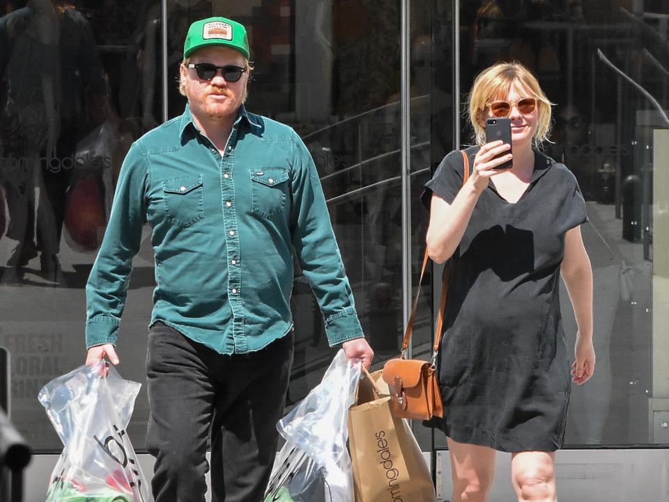 APRIL 04: Kirsten Dunst and her husband, Jesse Plemons are seen on April 04, 2018 in Los Angeles, California.