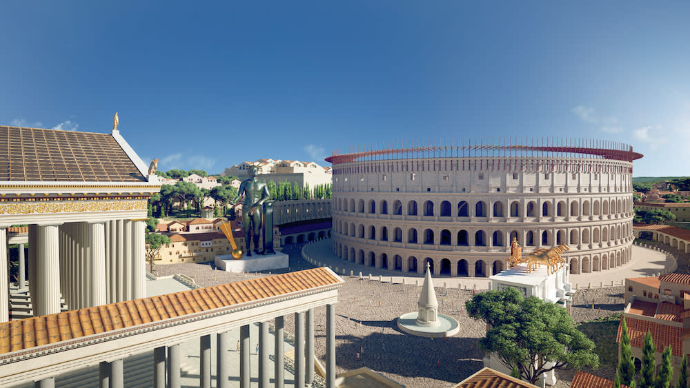  An digital reconstruction of ancient Rome. . 