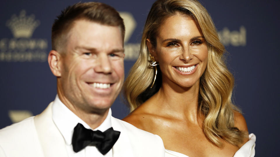 David and Candice Warner, pictured here at the 2020 Cricket Australia Awards.