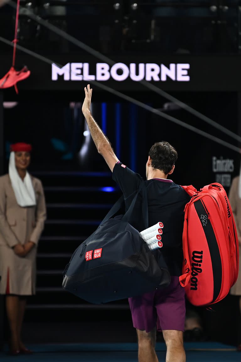 La despedida de Federer tras caer en las semifinales del Abierto de Australia 2020 ante Djokovic. 