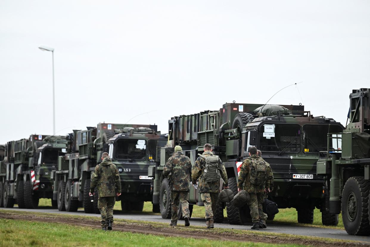 Convoy of German Patriots on the way to Poland (Reuters)