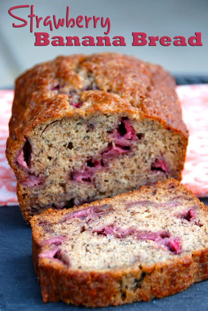 You can always sub in your own favourite berries in this recipe. Cranberries would be great for fall! <a href="http://jessfuel.com/2013/05/13/strawberry-banana-bread/" target="_blank">Get the recipe from Jess Fuel here.</a>