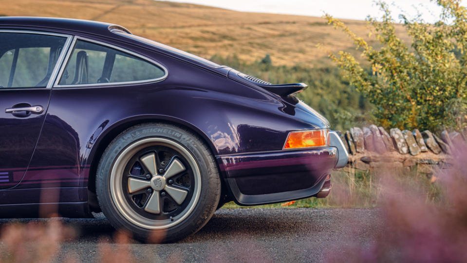 The rear portion of a Porsche 911 restomod from Theon Design.