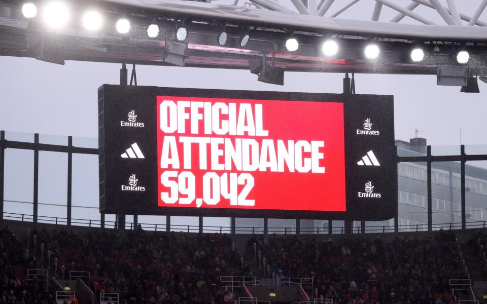 A record crowd of 59,042 were at the Emirates to see the hosts beat Chelsea