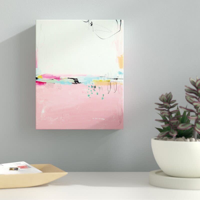 5) Latitude Run 'Pink Landscape' Print On Canvas