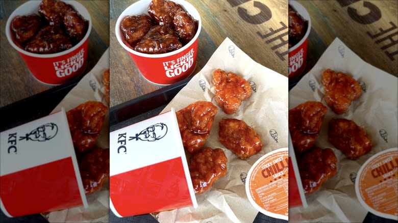 Box of Sticky Sweet Chilli chicken KFC UK