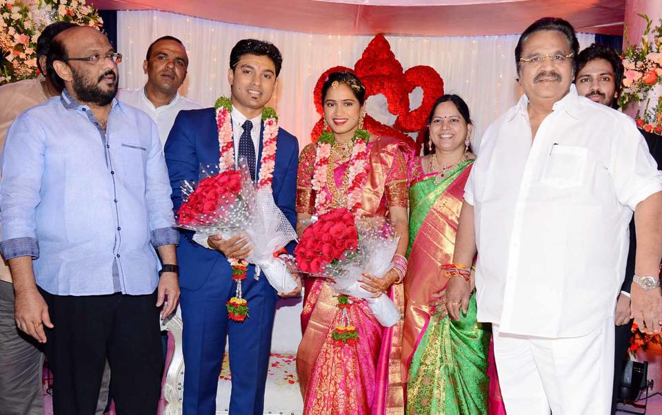 Telegu movie producer DVV Danayya's daughter ties the knot; Tollywood stars bless the happy couple