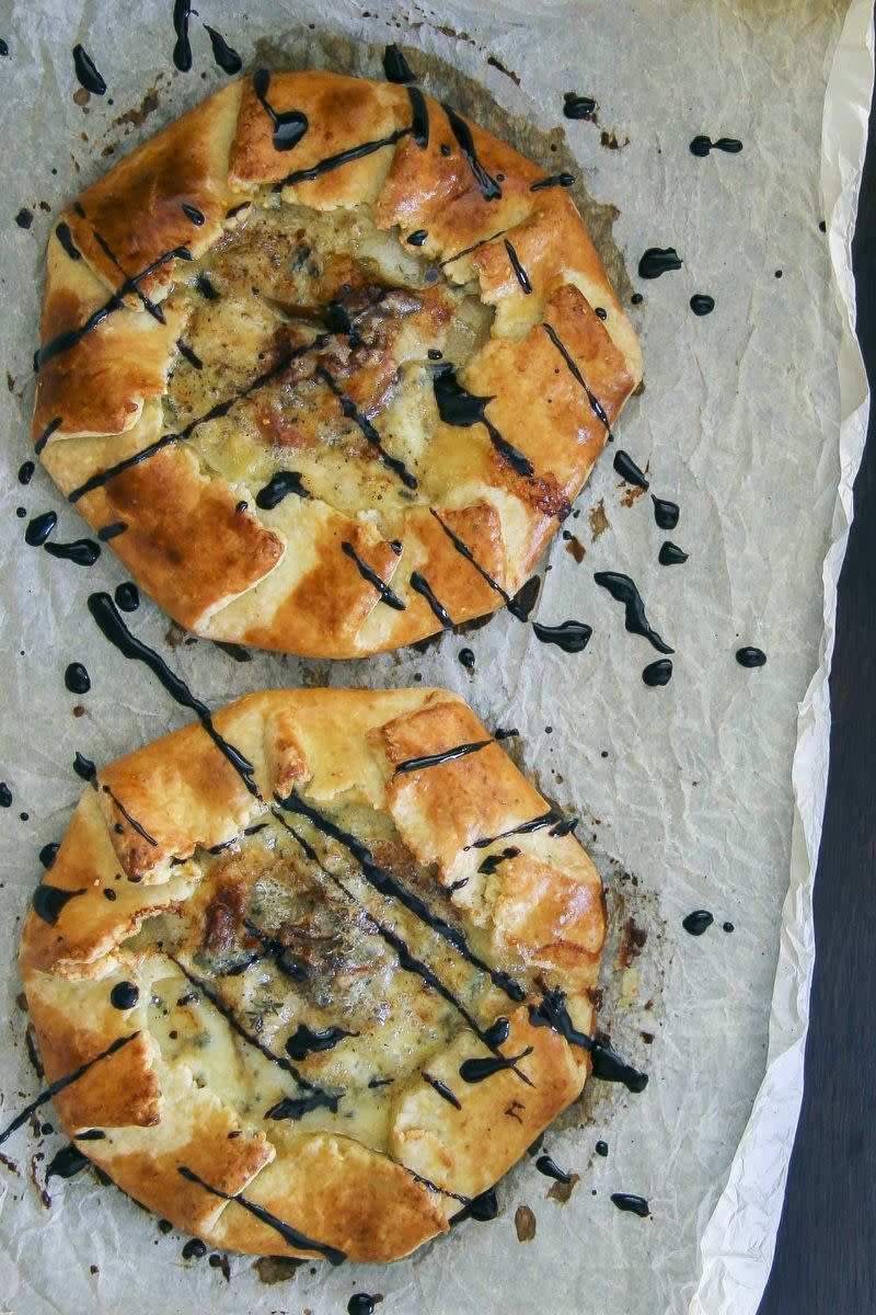 Pear & Caramelized Onion Galettes With Gruyère