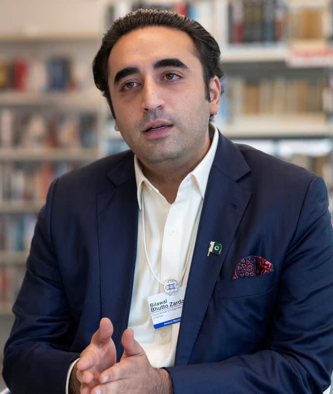 FILE PHOTO: Reuters interview with Pakistan's Foreign Minister Bhutto-Zardari in Davos