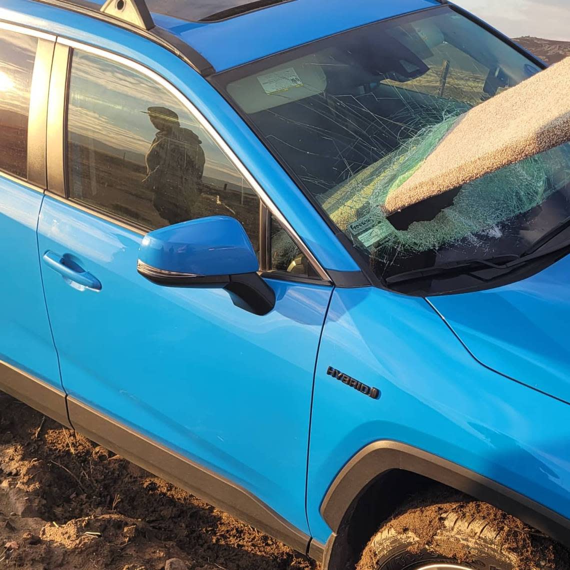 A wood plank smashed through the window of an SUV while the driver was on her way to work in Madera, CA.