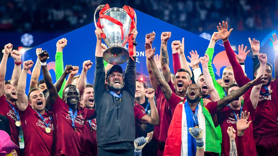 Klopp celebrates with the Champions League trophy in 2019. - Michael Regan/Getty Images