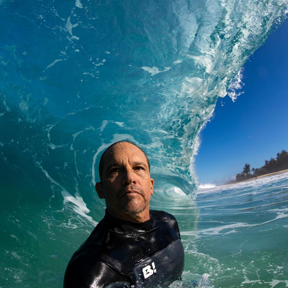 Clark turns the camera on himself inside a tube.