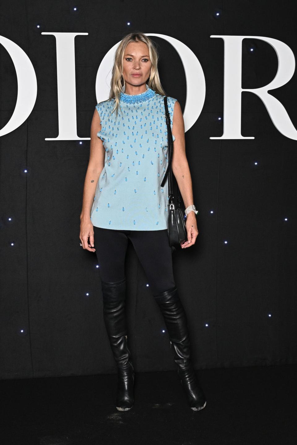 Kate Moss attends a Dior menswear show in Paris, France, on January 19.