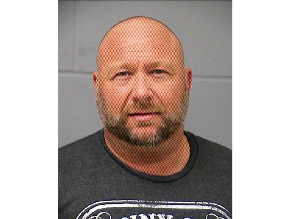 Alex Jones in a Tuesday, March 10, 2020 booking photo provided by the Travis County (Texas) Sheriff's Office.
