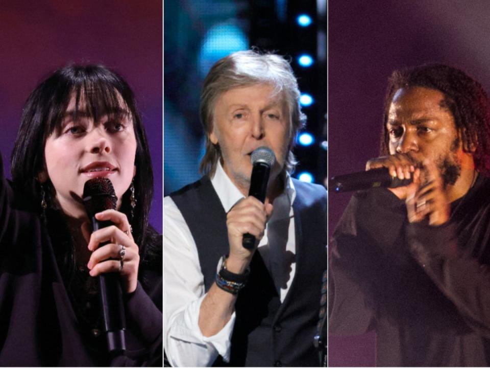 Billie Eilish, Paul McCartney, Kendrick Lamar (Getty)