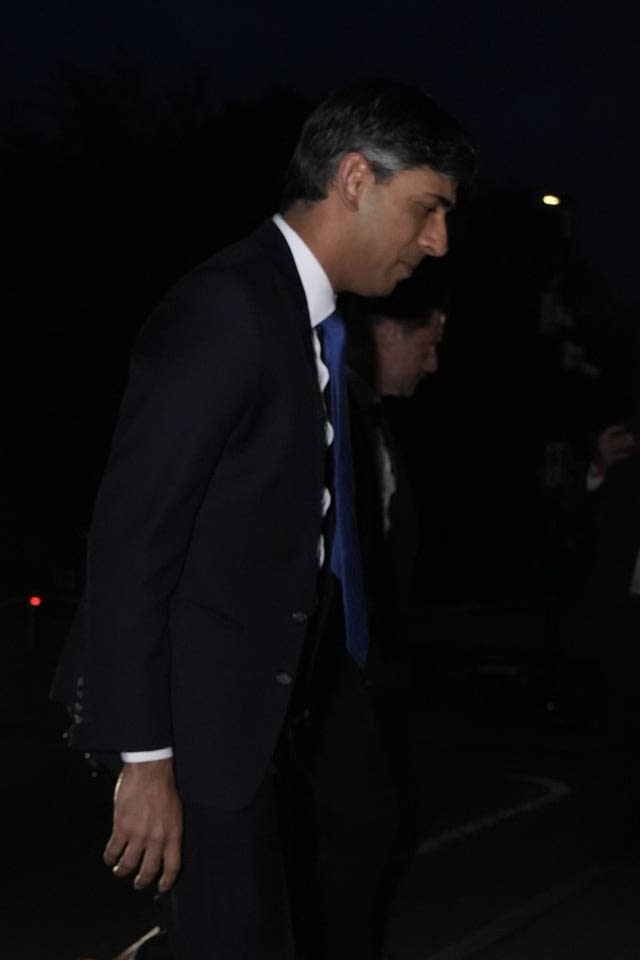 Prime Minister Rishi Sunak arrives at Northallerton Leisure Centre