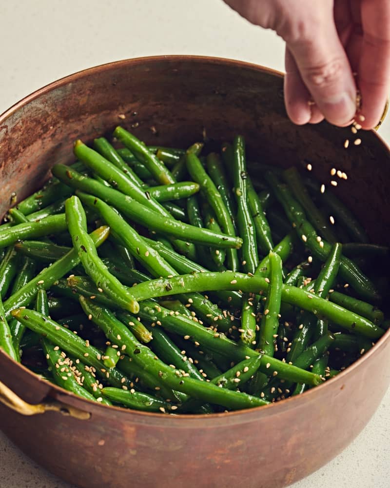 Sautéed Green Beans with Toasted Charleston Benne Seeds 