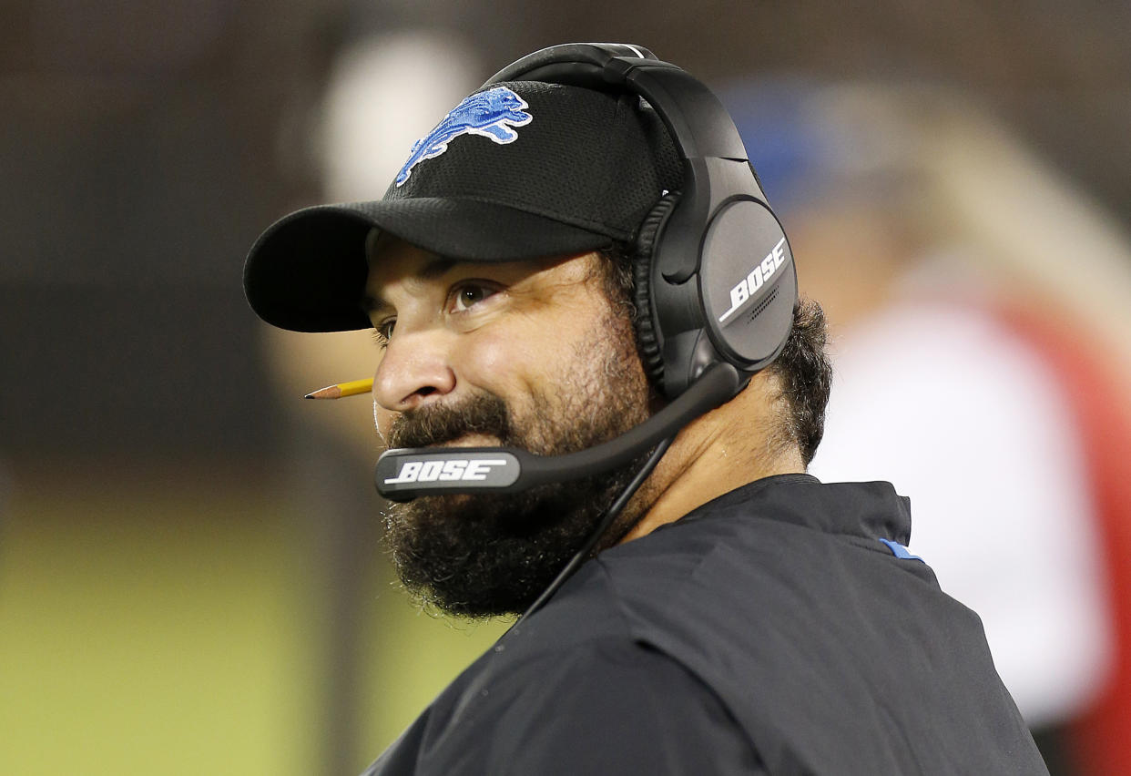 Rookie Detroit Lions head coach Matt Patricia watched his franchise quarterback throw five interceptions as his team lost at home on Monday night to the New York Jets. (AP)