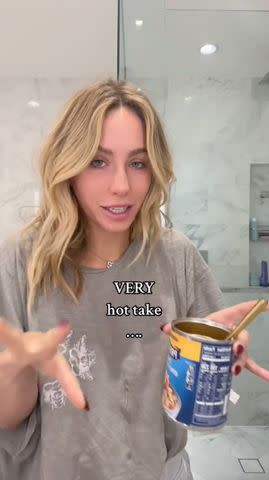 <p>Alix Earle/TikTok</p> Progresso Settles Debate Started by Alix Earle About Eating Cold Canned Soup