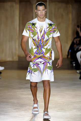 <div class="caption-credit"> Photo by: Getty Images</div>The spring 2012 collections at Paris fashion week were airier than ever before, if you catch my drift. Everyone from Givenchy to Comme des Garcons showcased macho men in minis. <br>